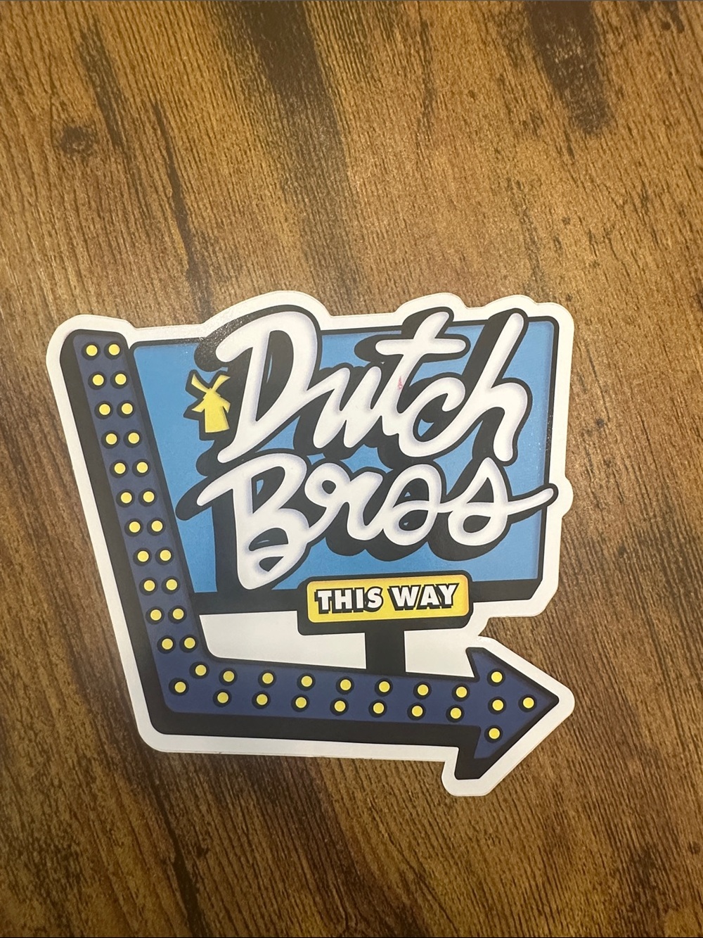 Dutch Bros Blue & Yellow Arrow Wall Decal - Dutch Bros Brand